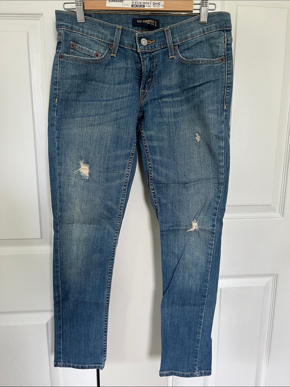 Levi's 524 Women's Skinny Distressed Blue Jeans